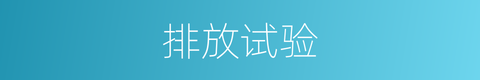 排放试验的意思