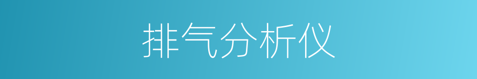 排气分析仪的同义词