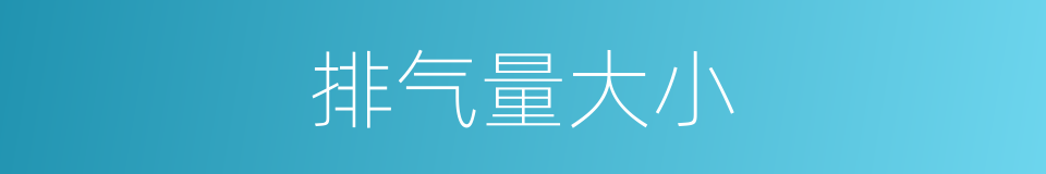 排气量大小的同义词