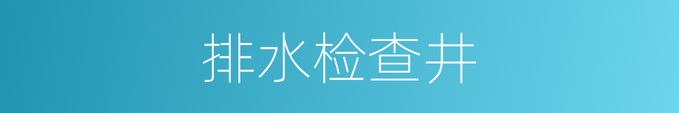 排水检查井的同义词