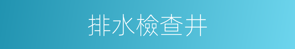 排水檢查井的同義詞