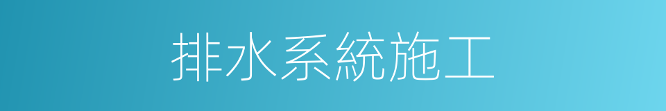 排水系統施工的同義詞
