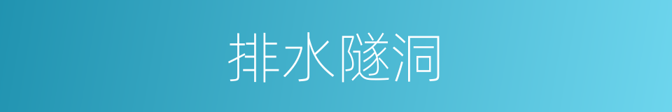 排水隧洞的同义词