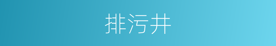 排污井的同义词