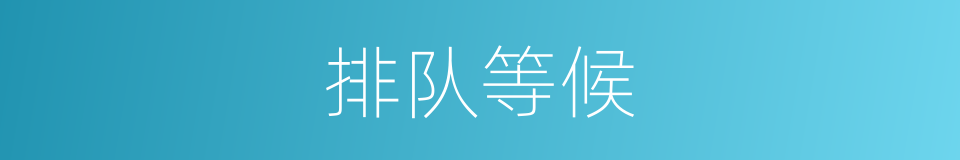 排队等候的同义词