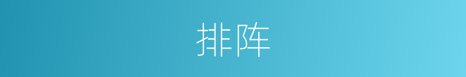 排阵的意思