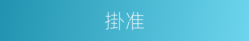掛准的同義詞