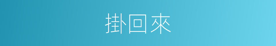 掛回來的同義詞