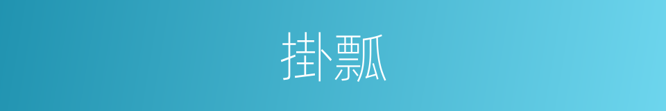 掛瓢的意思