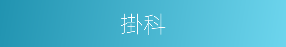 掛科的意思