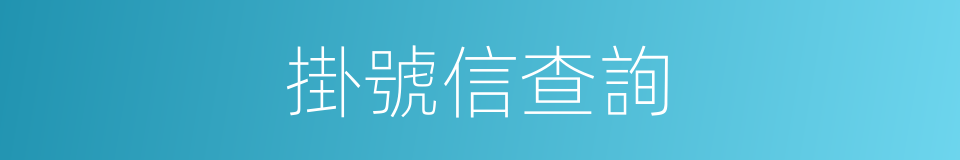 掛號信查詢的同義詞