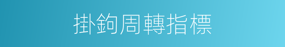 掛鉤周轉指標的同義詞