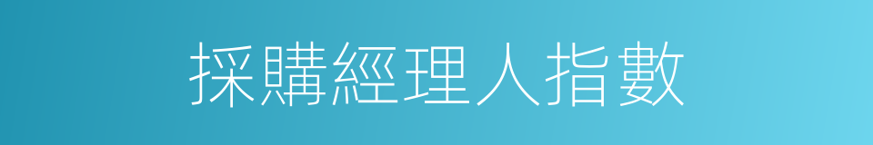 採購經理人指數的同義詞