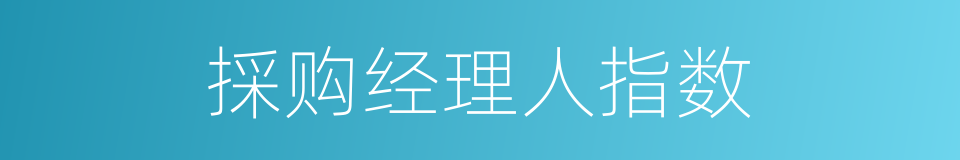 採购经理人指数的同义词