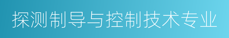 探测制导与控制技术专业的同义词