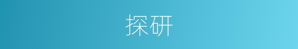 探研的意思