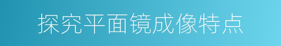 探究平面镜成像特点的同义词