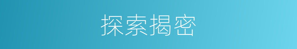 探索揭密的同义词