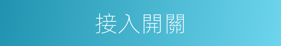 接入開關的同義詞
