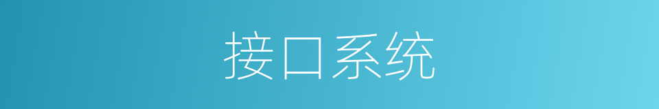 接口系统的同义词