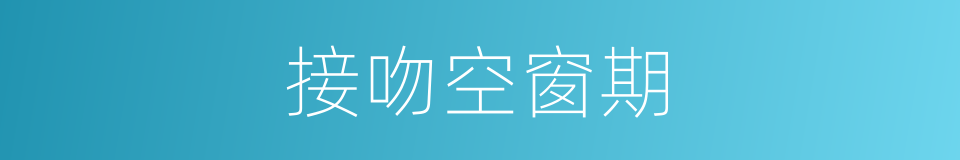 接吻空窗期的同义词