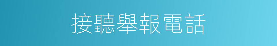 接聽舉報電話的同義詞
