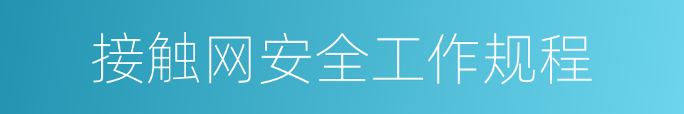接触网安全工作规程的同义词