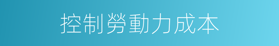 控制勞動力成本的同義詞