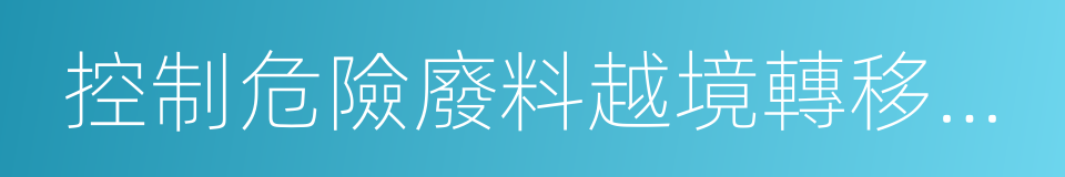 控制危險廢料越境轉移及其處置巴塞爾公約的同義詞