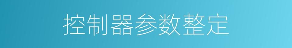 控制器参数整定的同义词