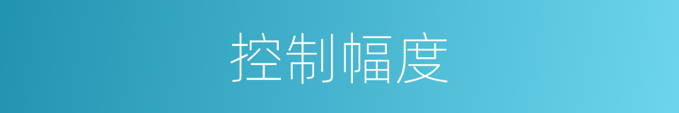 控制幅度的同义词