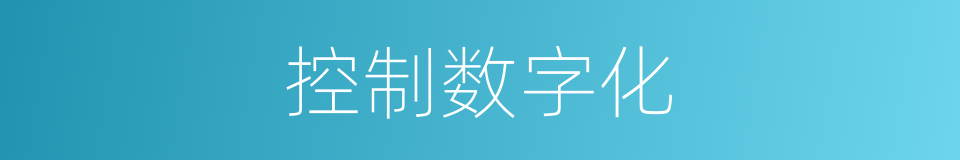 控制数字化的同义词