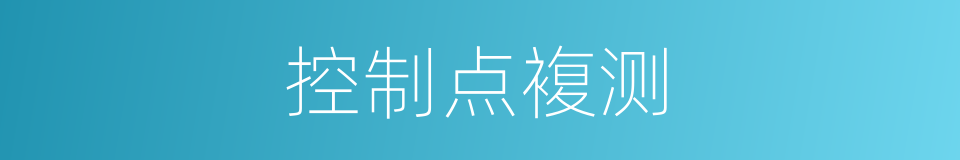 控制点複测的同义词