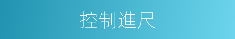 控制進尺的同義詞