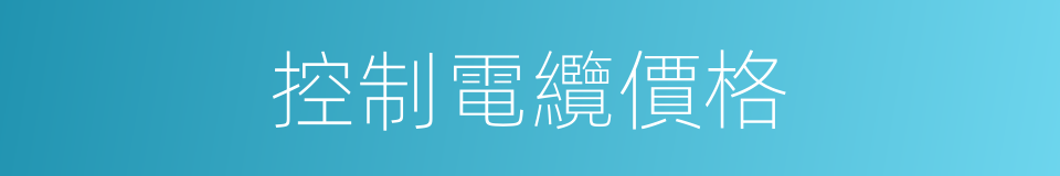 控制電纜價格的同義詞