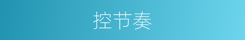 控节奏的同义词