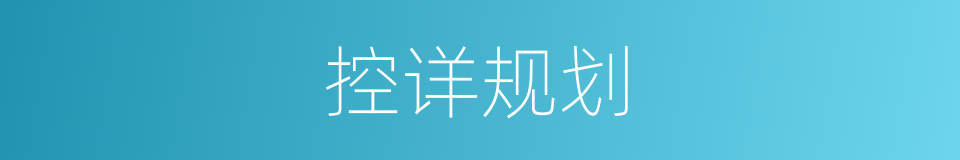 控详规划的同义词