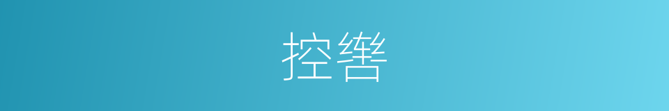 控辔的同义词