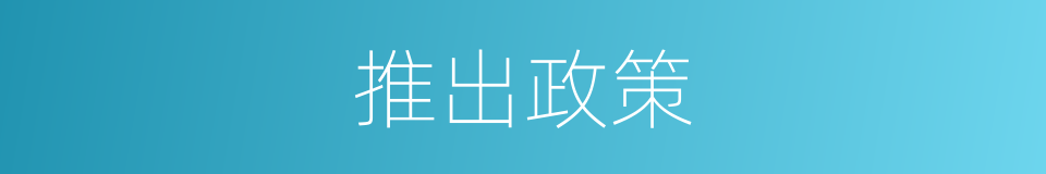 推出政策的同义词