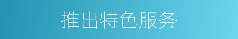 推出特色服务的同义词
