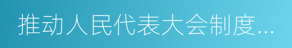 推动人民代表大会制度与时俱进的同义词