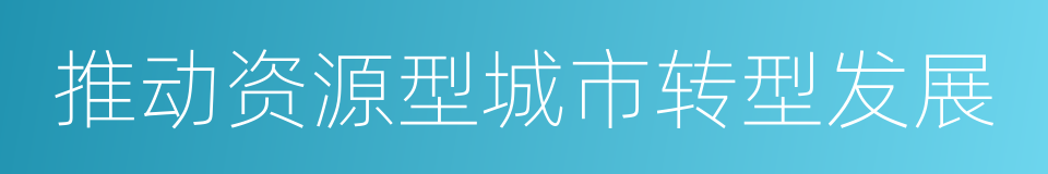 推动资源型城市转型发展的同义词