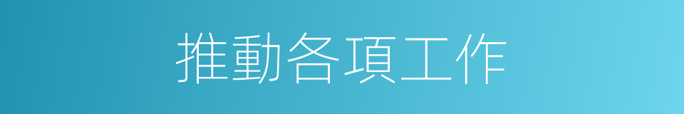 推動各項工作的同義詞