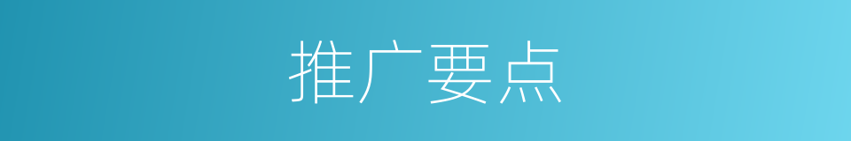 推广要点的同义词