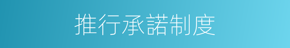 推行承諾制度的同義詞