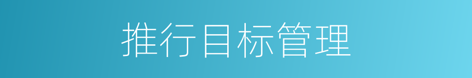 推行目标管理的同义词