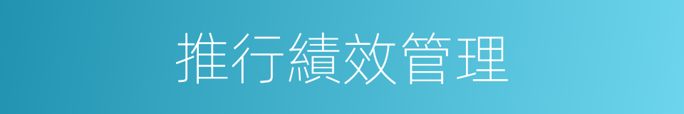 推行績效管理的同義詞