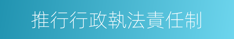 推行行政執法責任制的同義詞