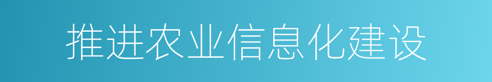 推进农业信息化建设的同义词