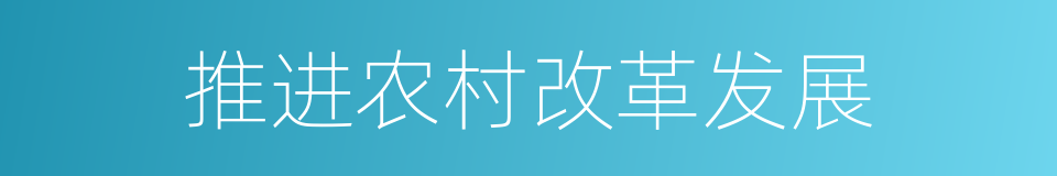 推进农村改革发展的同义词